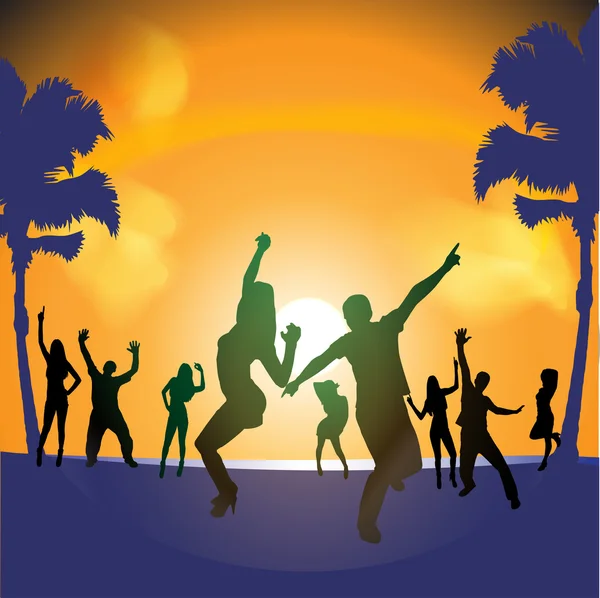 Fiesta en la playa — Vector de stock