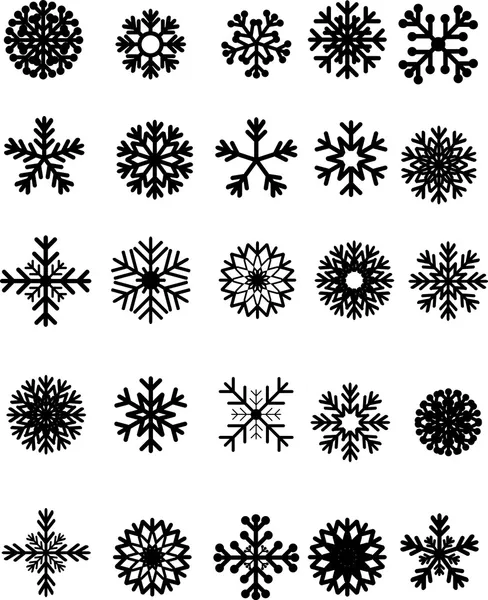 Snowflake set vector illustration — Stock Vector