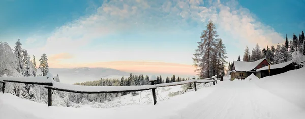 Beautiful winter sunrise photo taken in mountains — Stock Photo, Image