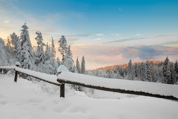 Beautiful winter sunrise photo taken in mountains — Stock Photo, Image