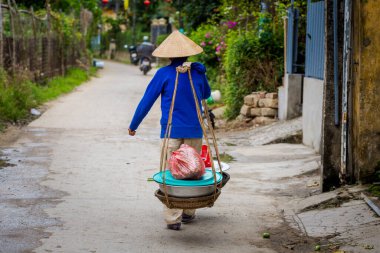 Vietnam 'ın doğu mimarisi arasında güzel yerli halk Hoi An' da çekildi.