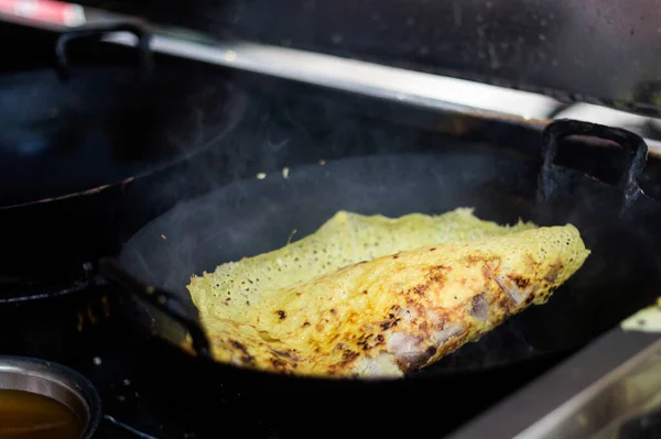 Délicieux Coloré Nourriture Locale Banh Xeo Crêpes Croustillantes Avec Des — Photo