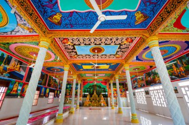 Chau Doc, Vietnam - January 2020 : Architecture of beautiful templeAn Giang, Mekong Delta