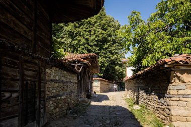 Sozopol, Bulgaristan - Temmuz 2021: İspanya 'nın güzel simgesi. Sozopol 'da yaz, mavi gökyüzü manzarası