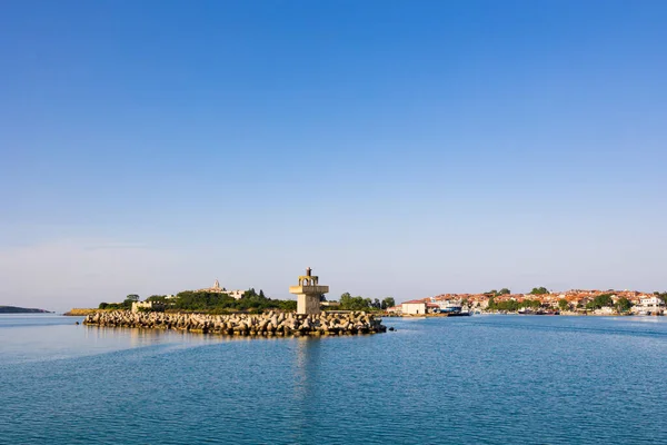 Verão Bela Cidade Sozopol Bulgária Paisagem Com Céu Azul Tirada — Fotografia de Stock