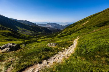 Chopok ve Dumbier Dağı 'nın etrafındaki Slovakya' nın alçak Tatra dağlarında Stefanika sığınağı olan güzel bir patika. Harika hava ve mavi gökyüzü ile yaz manzarası