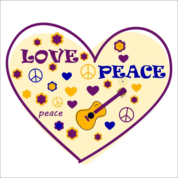 Love and peace — Stock Vector