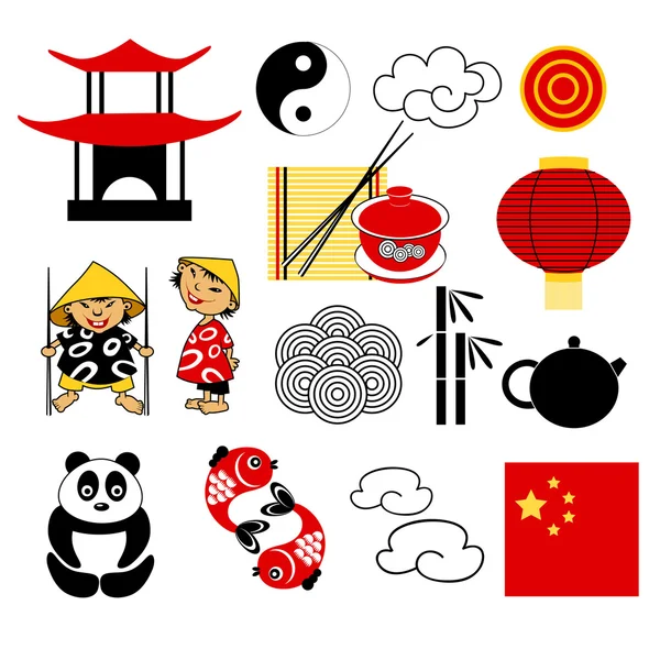 Set of china icons — Stock Vector