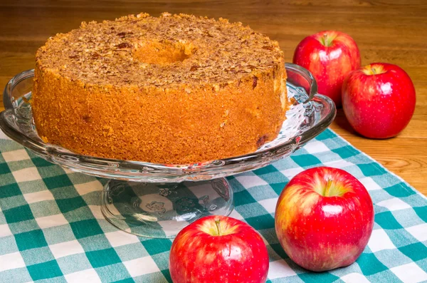 Mele rosse e torta di mele — Foto Stock