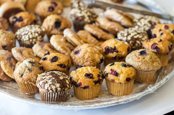 Plate of dessert muffins — Stock Photo, Image