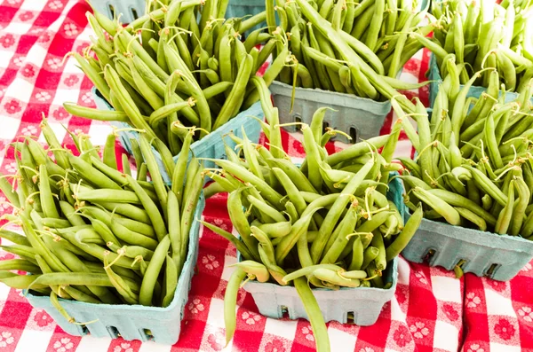 Baskets of green beans — Stock Photo, Image