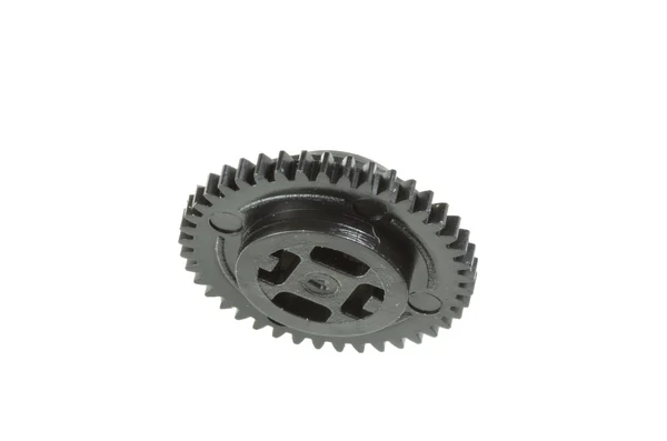 Plastic toothed gear isolated on white — Stock Photo, Image