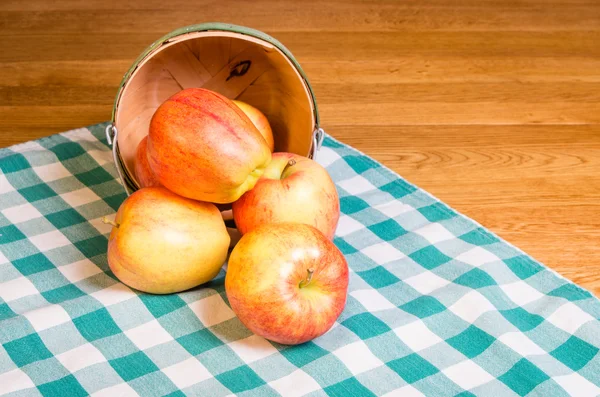 Wicker basket of Gala apples — Stock Photo, Image