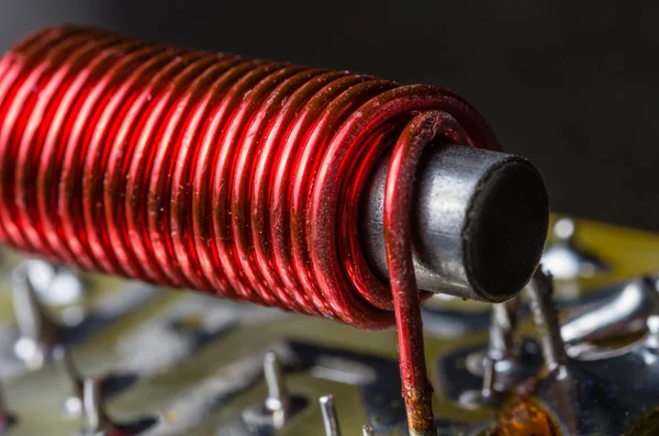 Iron core with electrical wire wrap — Stock Photo, Image