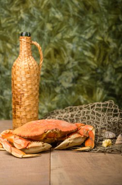 Dungeness Yengeç yemek hazır