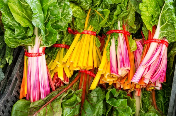 Bunches of fresh Swiss Chard at the market — Stock Photo, Image
