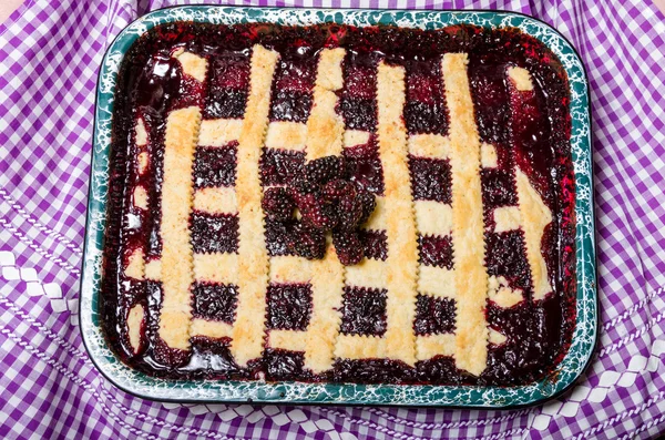 Marionberry cobbler with crossed crust — Stock Photo, Image