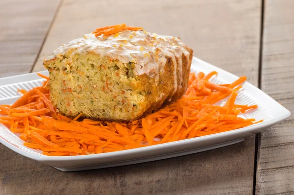 Carrot apple coffee cake with carrots — Stock Photo, Image