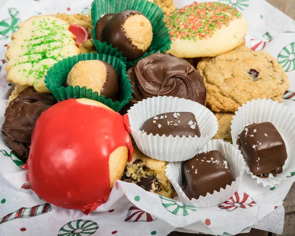 Plate of fancy cookies for holiday — Stock Photo, Image