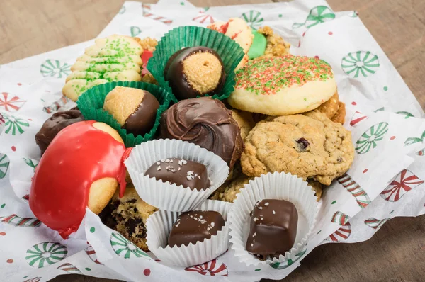 Plate of fancy cookies for holiday — Stock Photo, Image