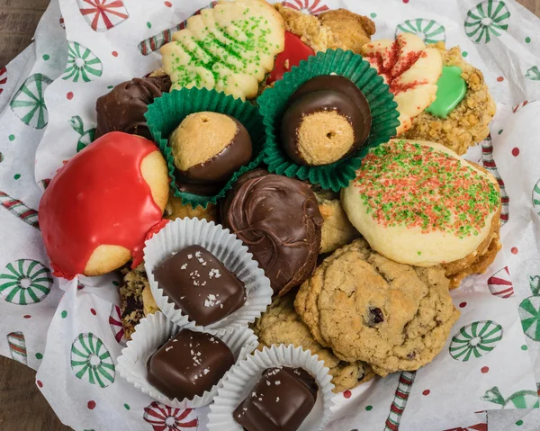 Plate of fancy cookies for holiday — Stock Photo, Image