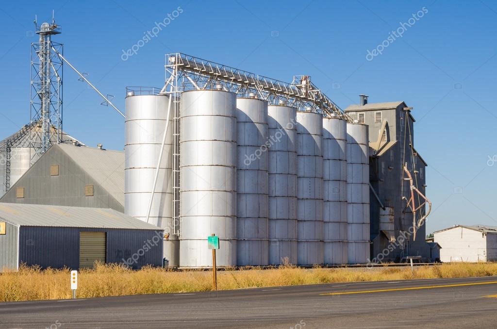 Metal silos and grain elevators ⬇ Stock Photo, Image by © zigzagmtart 47105401