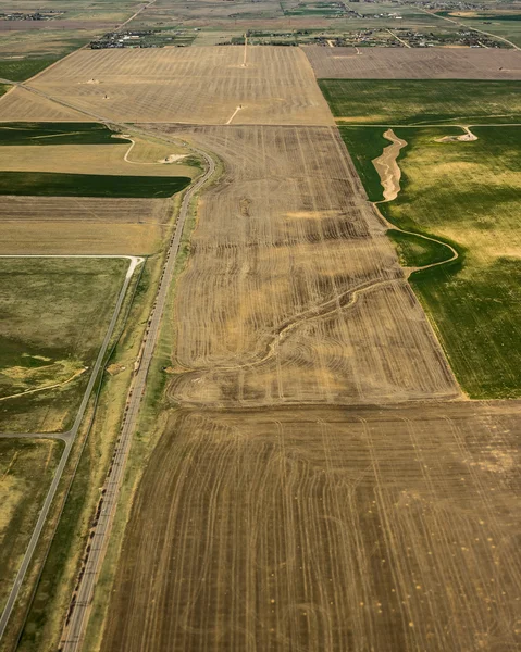 Luchtfoto van landbouwgebieden — Stockfoto