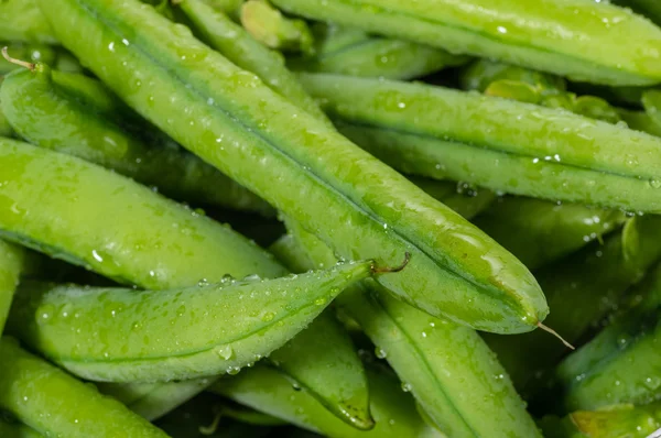 Closeup of fresh picked peas — Stock Photo, Image