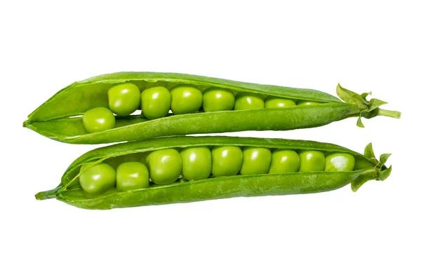 Peas in a green pod isolated — Stock Photo, Image