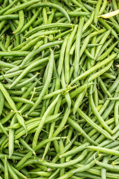 Zelené nebo snap fazole na displeji — Stock fotografie