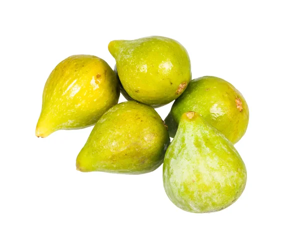 Fresh green figs picked ripe isolated on white — Stock Photo, Image