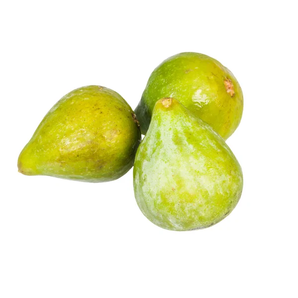 Fresh green figs picked ripe isolated on white — Stock Photo, Image