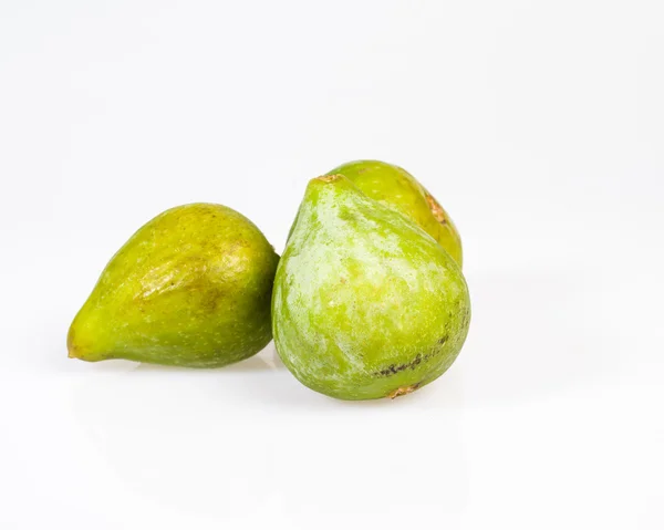 Fresh green figs picked ripe on white — Stock Photo, Image