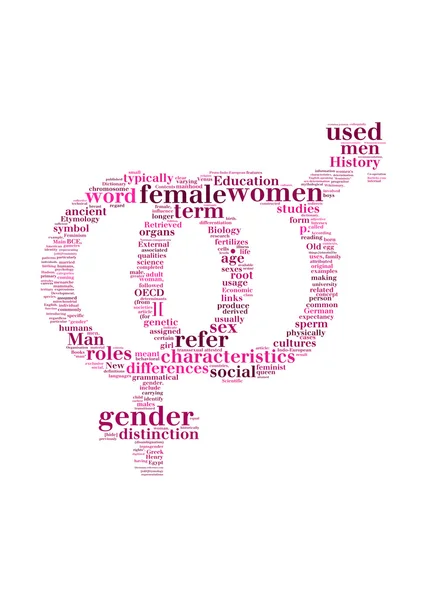 Gender symbols interlocked text graphic and arrangement concept — Stock Photo, Image