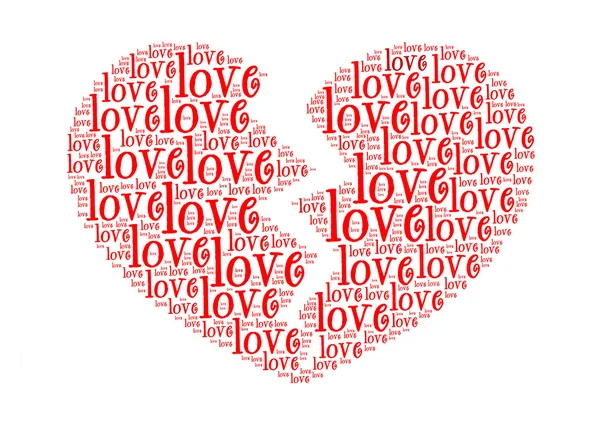 Amor texto en el amor roto símbolo-texto gráficos y arreglo co —  Fotos de Stock