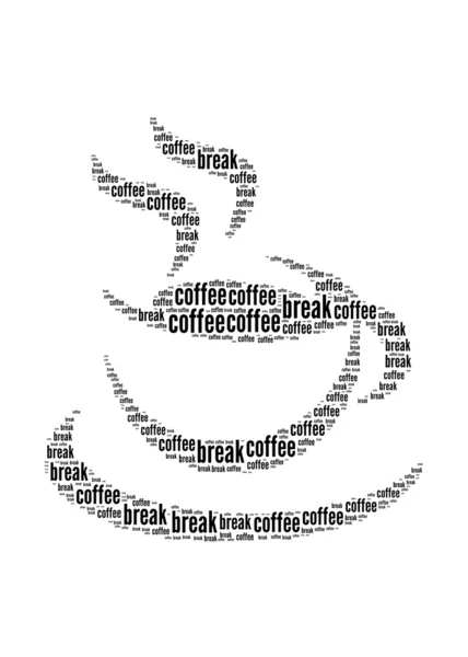 Bir fincan kahve ve grafik düzenleme con kahve molası metinler — Stok fotoğraf