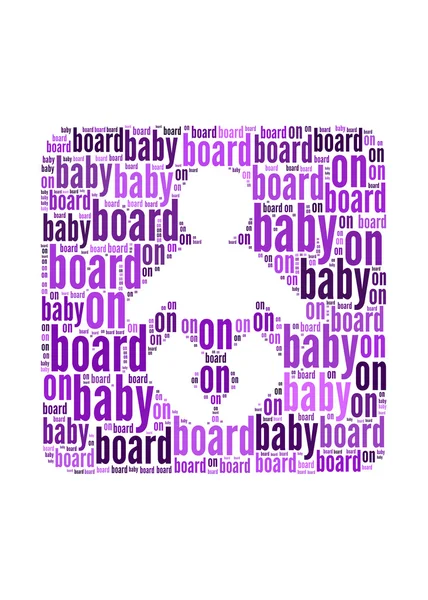 Baby on board Text auf Babysymbol Grafik und Arrangement conce — Stockfoto