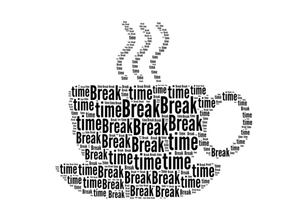 Time break text on coffee graphic and arrangement concept — Stok fotoğraf