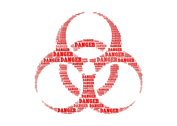 Danger text on biohazard symbol graphic and arrangement concept — Stock Photo, Image