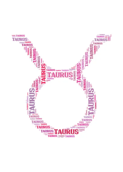 Text cloud: silhouette of taurus — Stock Photo, Image