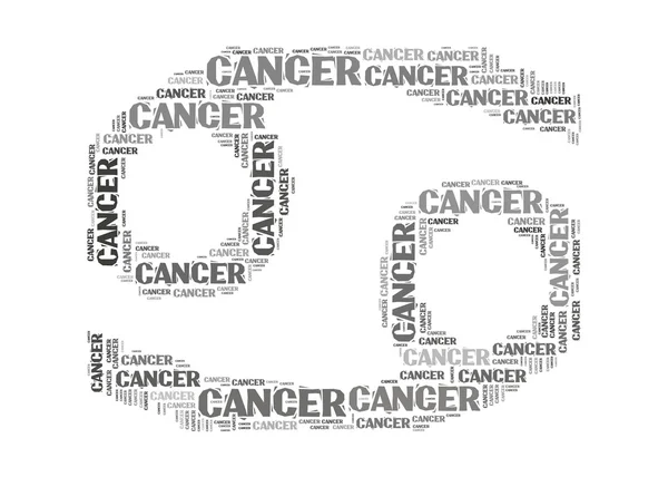 Text cloud: silhouette of cancer — Stock Photo, Image