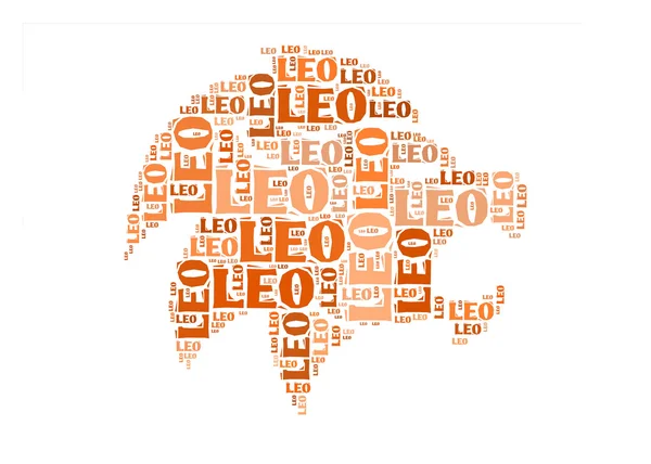 Text moln: symbol för leo — Stockfoto