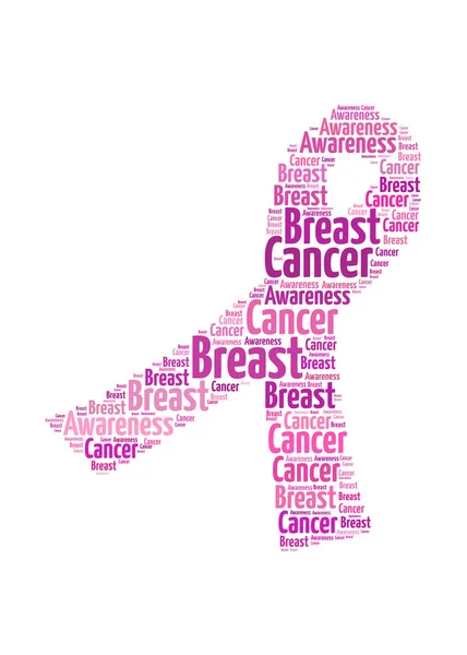 Collage de texte sur la sensibilisation au cancer du sein Composé sous la forme de o — Photo