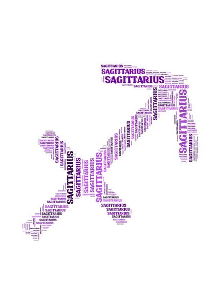 Textwolke: Silhouette des Sagittarius — Stockfoto