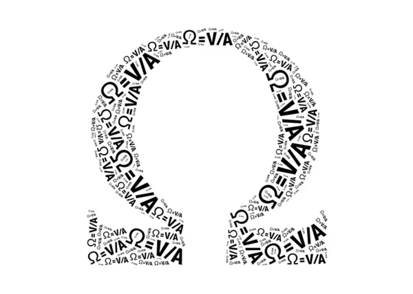 Ohm elektrik formül metin ohm sembolü grafik ve arrangemen