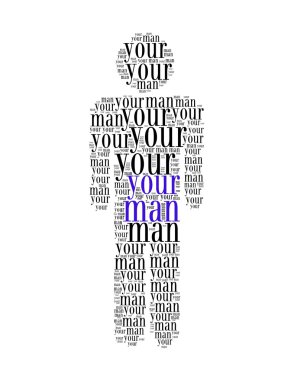 adam metin kolaj adam şeklinde bir izole beyaz üzerinde oluşan