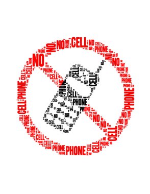 hiçbir cep telefonu metin kolaj cep telefonu yok şeklinde bir izole beyaz üzerinde oluşan