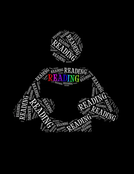 Reading text collage Composed in the shape of reading zone sign