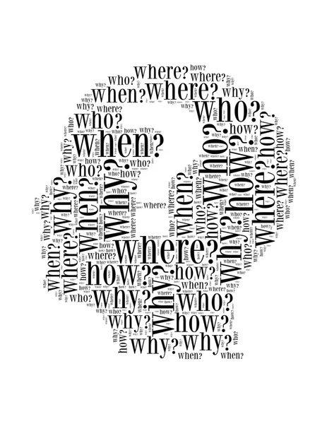 soru işareti metin kolaj kadın başı şeklinde bir izole beyaz üzerinde oluşan