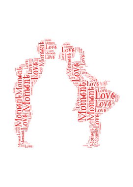 Love moment-text graphic and arrangement valentine concept clipart